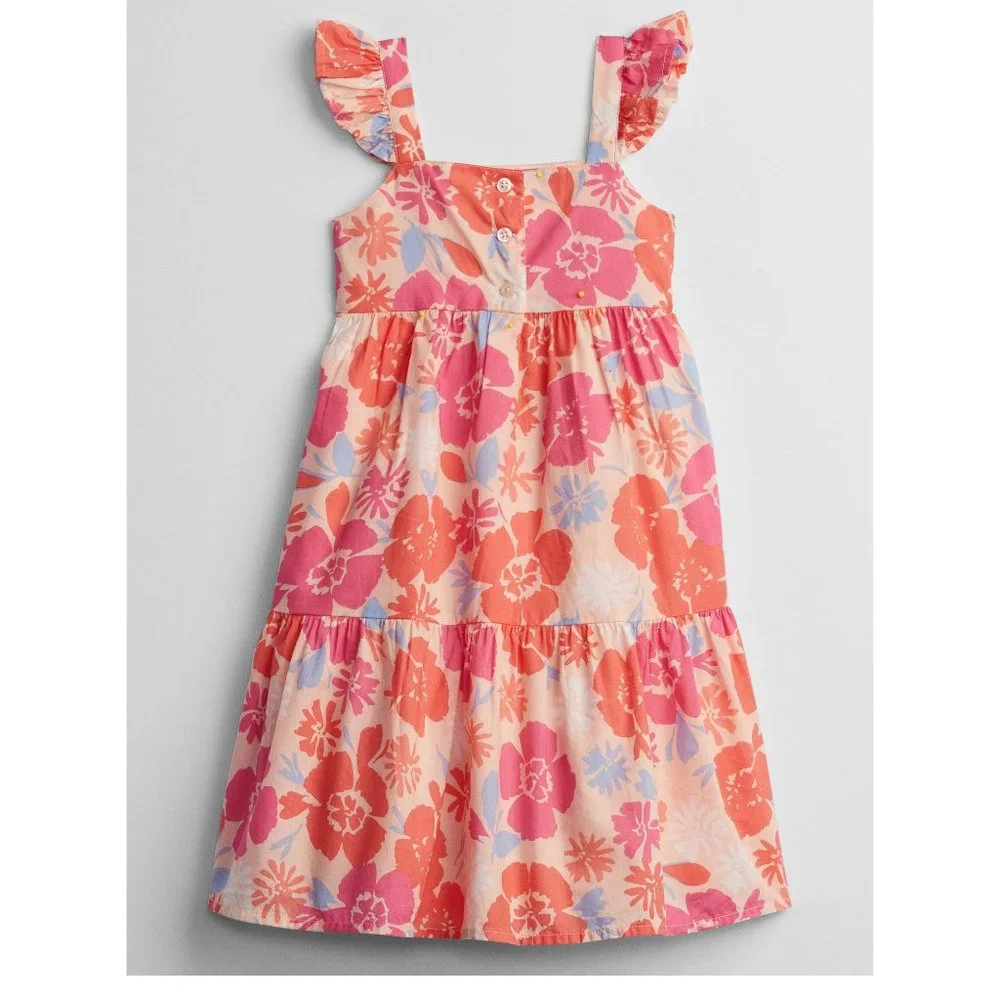 Gap Toddler Girls Hibiscus Tropical Floral Flutter Cotton Maxi Summer Dress